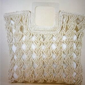 Square Straw Braided Tote Bag